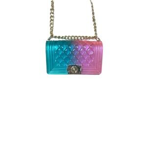 Golden chain link crossbody jelly purse perfect spring summer purse